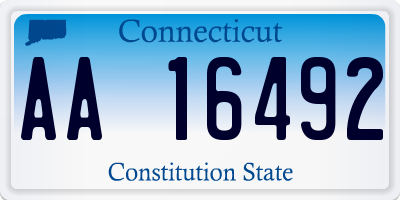 CT license plate AA16492