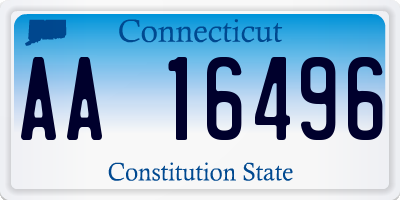 CT license plate AA16496