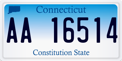 CT license plate AA16514