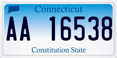 CT license plate AA16538