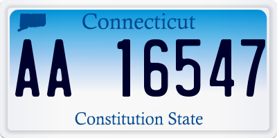 CT license plate AA16547