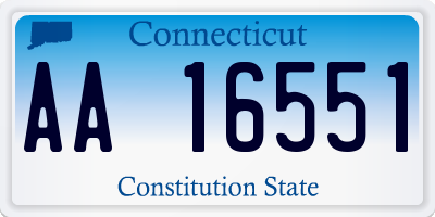 CT license plate AA16551