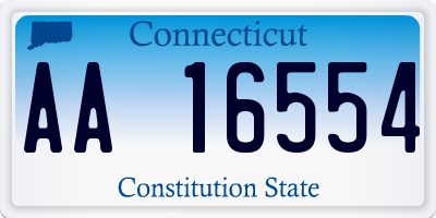 CT license plate AA16554