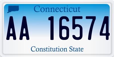 CT license plate AA16574