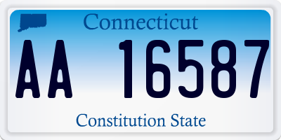 CT license plate AA16587