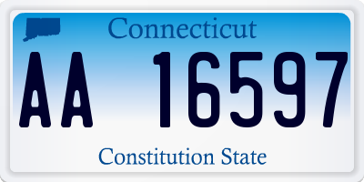 CT license plate AA16597