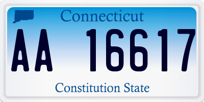 CT license plate AA16617