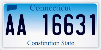 CT license plate AA16631