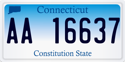 CT license plate AA16637