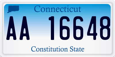 CT license plate AA16648