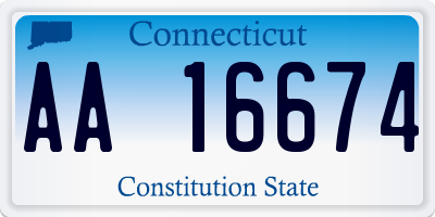 CT license plate AA16674