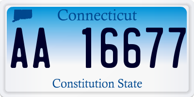 CT license plate AA16677