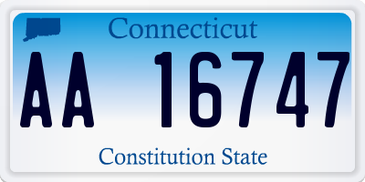 CT license plate AA16747