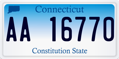 CT license plate AA16770