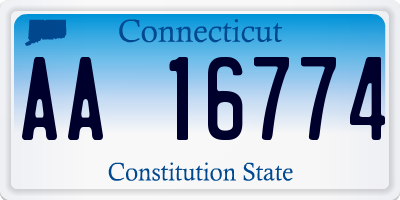 CT license plate AA16774