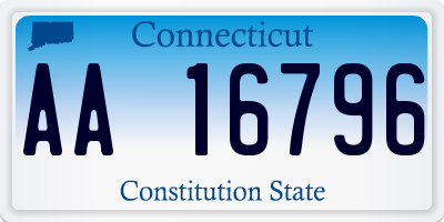 CT license plate AA16796