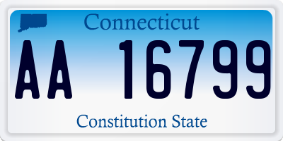 CT license plate AA16799