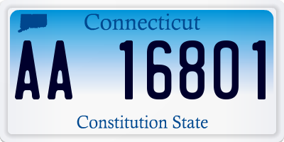 CT license plate AA16801