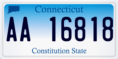 CT license plate AA16818