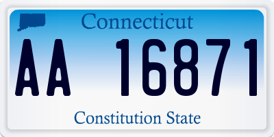 CT license plate AA16871