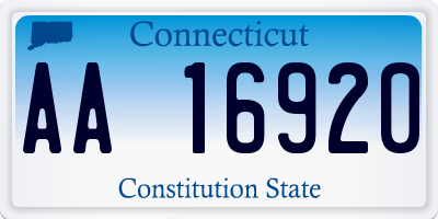 CT license plate AA16920