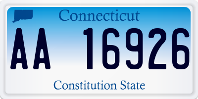 CT license plate AA16926