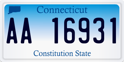 CT license plate AA16931