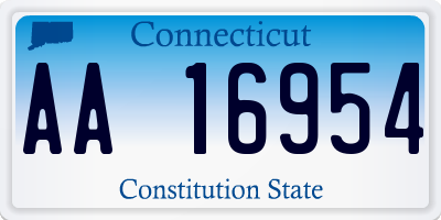 CT license plate AA16954