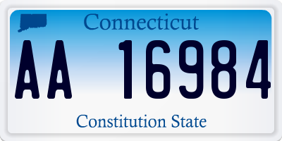 CT license plate AA16984