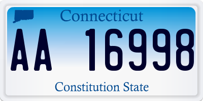 CT license plate AA16998