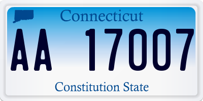 CT license plate AA17007