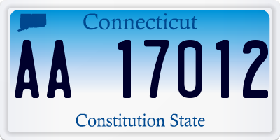 CT license plate AA17012