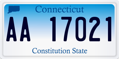 CT license plate AA17021