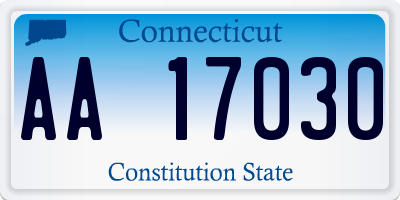 CT license plate AA17030