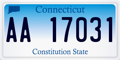 CT license plate AA17031