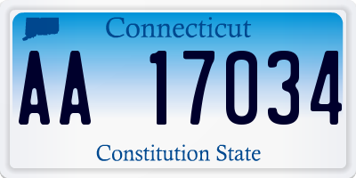 CT license plate AA17034