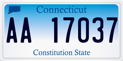 CT license plate AA17037