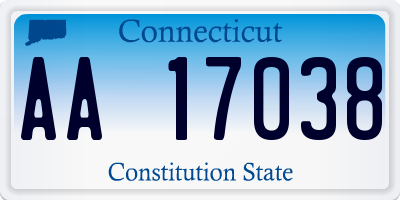 CT license plate AA17038