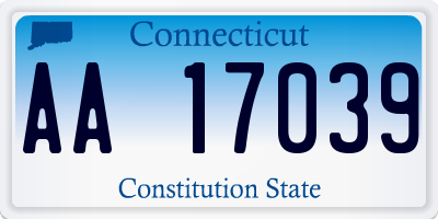 CT license plate AA17039