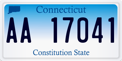 CT license plate AA17041