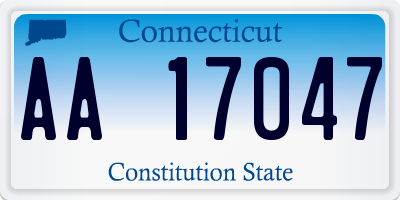 CT license plate AA17047