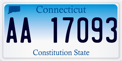 CT license plate AA17093