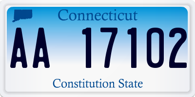 CT license plate AA17102