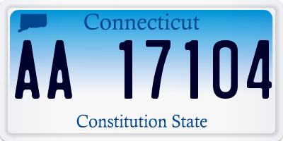 CT license plate AA17104