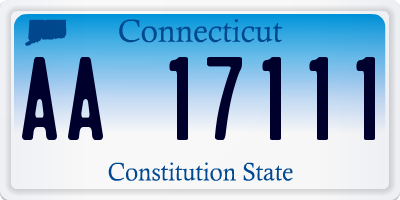 CT license plate AA17111