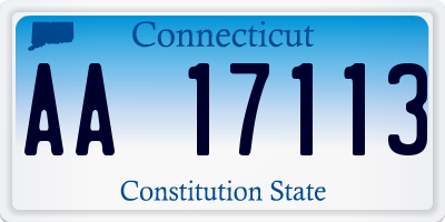 CT license plate AA17113