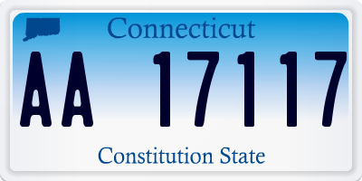 CT license plate AA17117