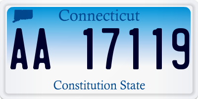 CT license plate AA17119