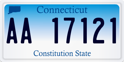 CT license plate AA17121