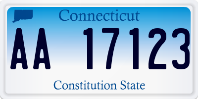 CT license plate AA17123